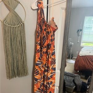 Orange and Blue Patterned Dress